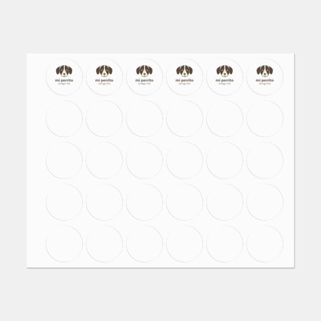 Cute Dog stickers Etiketten (Blatt)