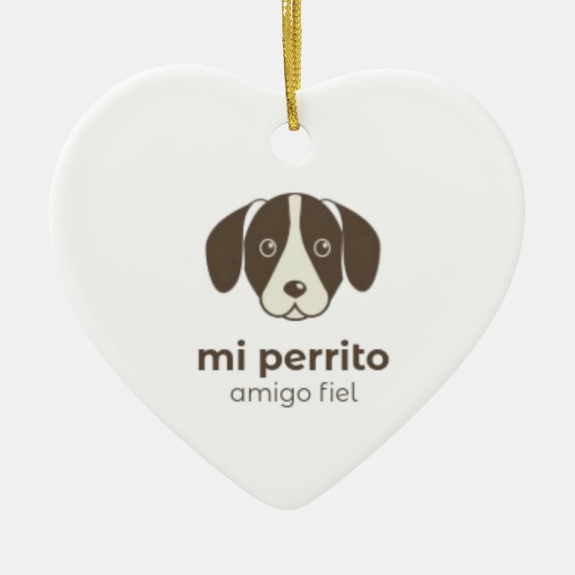 Cute Dog stickers Keramik Ornament (Vorne)