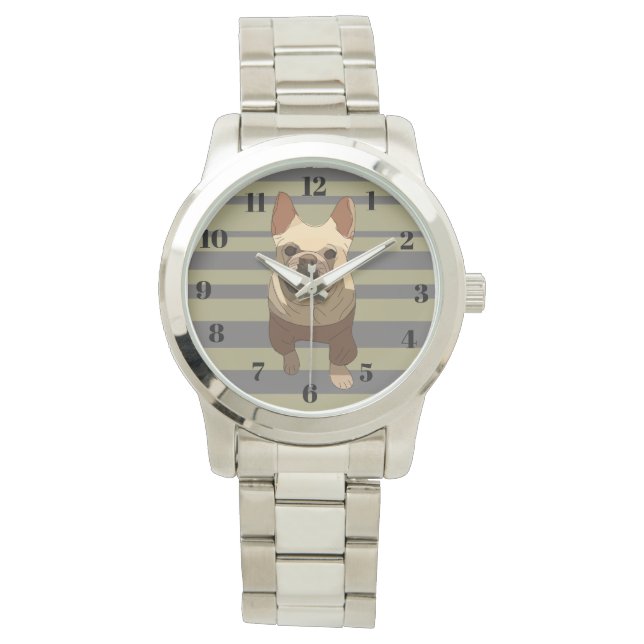 Cute dog, Striped Armbanduhr (Vorderseite)