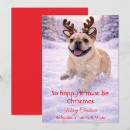 Cute Dog with Christmas Tender Quote Holiday Card Feiertagskarte