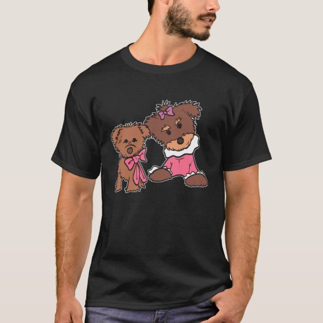 Cute Dog Yorkie Mom T-Shirt (Vorderseite)