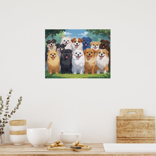 Cute dogs background poster (Küche)