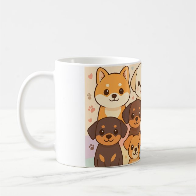 Cute dogs mug kaffeetasse (Links)