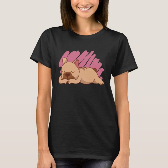 Cute Dogs Sleeping French Bulldog T-Shirt (Vorderseite)