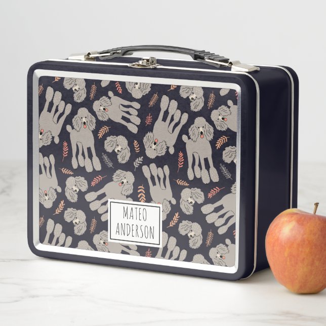 Cute Dogs with Plants Personalized Name Metall Brotdose (Beispiel)