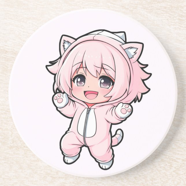 Cute Doll “In the Making” Design – Future Dream Gi Getränkeuntersetzer (Vorne)