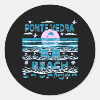 Cute Dolphin Lover Family Ponte Vedra Beach Fl Runder Aufkleber