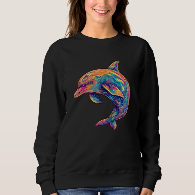Cute Dolphin Men Women Kids Aquatic Ocean 18 Sweatshirt (Vorderseite)
