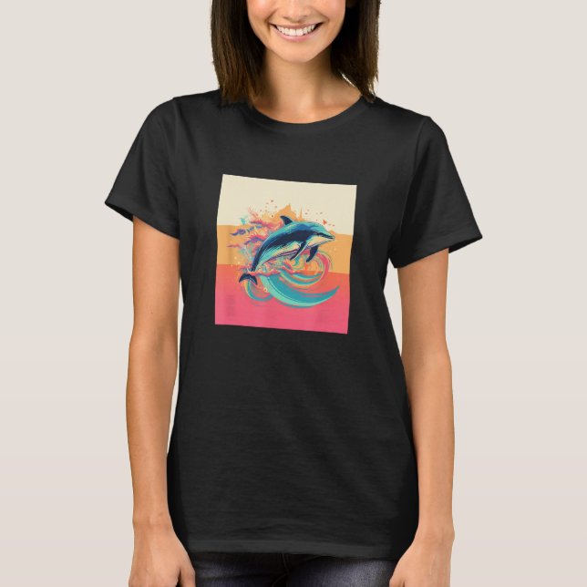 Cute Dolphin Men Women Kids Aquatic Ocean 20 T-Shirt (Vorderseite)