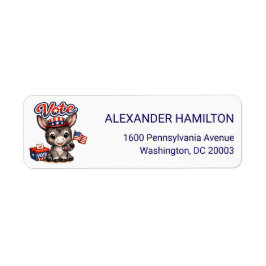Cute Donkey Patriot Return Address