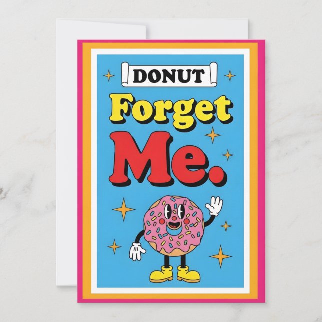 Cute Donut Pun Donut Forget Me Fun Sprinkle Dankeskarte (Vorderseite)