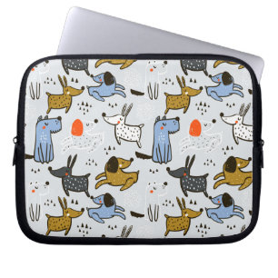Cute Doodle Dog Pattern Laptopschutzhülle