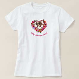 cute doting chihuahua mummy roses love heart T-Shirt