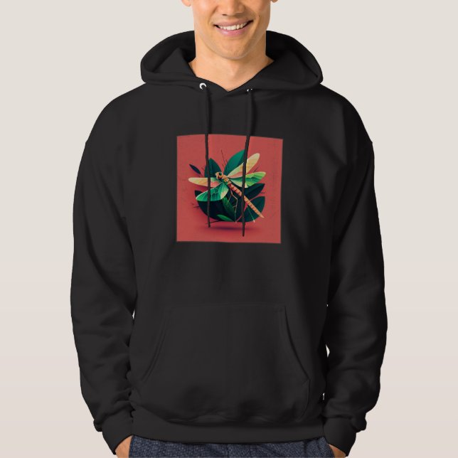 Cute Dragon Fly Illustation Aesthetic Colorful Wom Hoodie (Vorderseite)