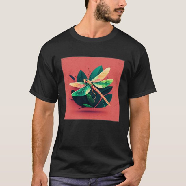 Cute Dragon Fly Illustation Aesthetic Colorful Wom T-Shirt (Vorderseite)