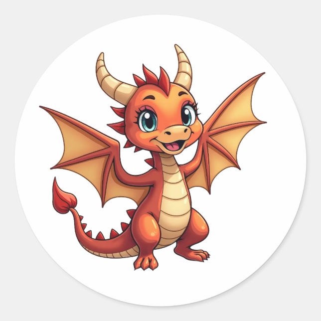 Cute Dragon Sticker for Every Occasion (Vorderseite)