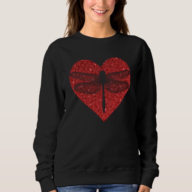 Cute Dragonfly Heart Valentines Day Dragonfly Sweatshirt (Vorderseite)