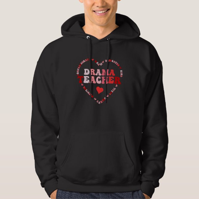Cute Drama Teacher Valentines Day Heart Hoodie (Vorderseite)