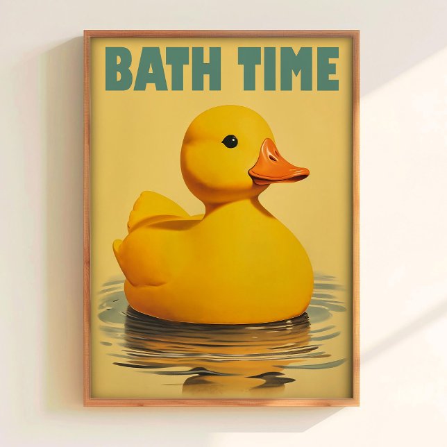Cute Duck Bath Time Print Yellow Rubber Duck Print Poster (Von Creator hochgeladen)