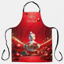 Cute Duck Christmas Holiday Apron