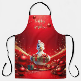 Cute Duck Christmas Holiday Apron Schürze