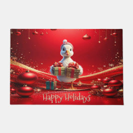 Cute Duck Christmas Holiday Doormat Fußmatte