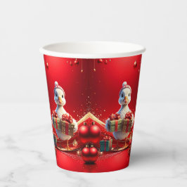 Cute Duck Christmas Holiday Paper Cups Pappbecher