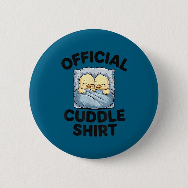 Cute Duck Couple Snuggle Cuddle  Button (Vorderseite)