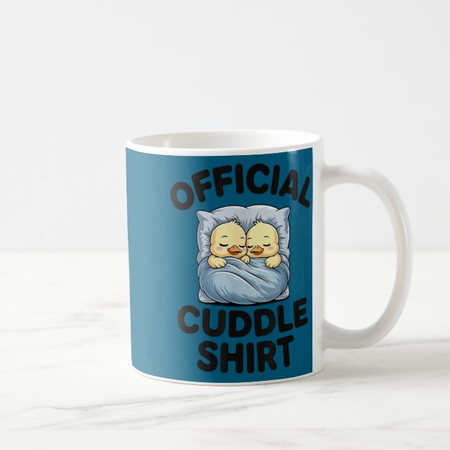 Cute Duck Couple Snuggle Cuddle  Kaffeetasse (Rechts)