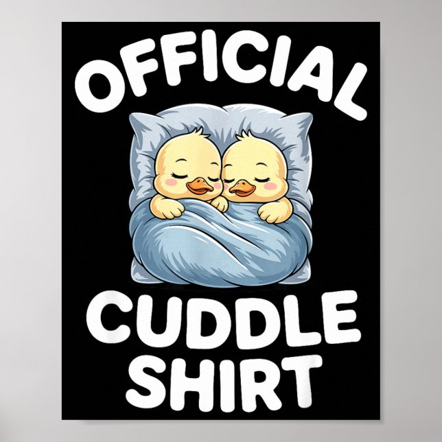Cute Duck Couple Snuggle Cuddle  Poster (Vorne)