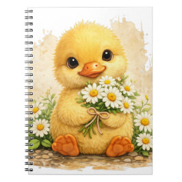 Cute Duck Daisy Kawaii Notebook Design Notizblock