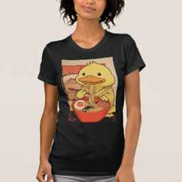 Cute Duck Eating Ramen Noodles T-Shirt