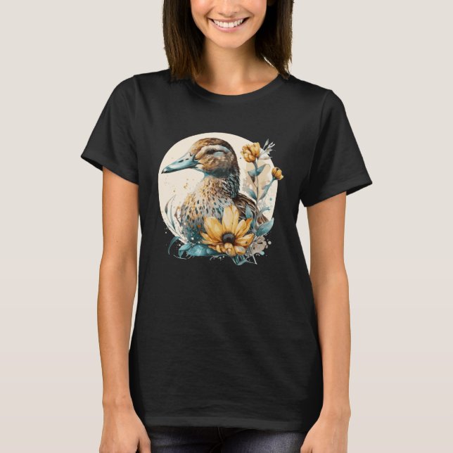 Cute Duck Sunflower Farm Animal Duck Farming T-Shirt (Vorderseite)
