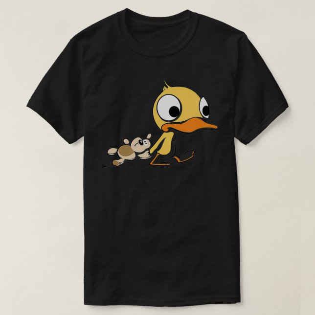 Cute Duck with Teddy Bear  T-Shirt (Design vorne)
