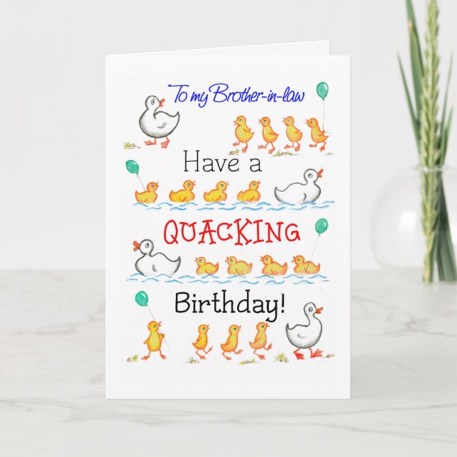 Cute Ducklings Quacking Birthday Karte (Vorderseite)