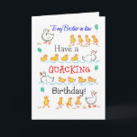 Cute Ducklings Quacking Birthday Karte<br><div class="desc">A light-hearted Birthday Card for a Brother-in-law,  with rows of cute ducklings with ballons,  following their Mother,  from a handpainted watercolour illustration by Judy Adamson. You can change the inside text if you wish.</div>