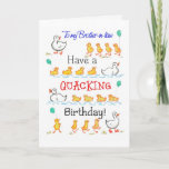 Cute Ducklings Quacking Birthday Karte<br><div class="desc">A light-hearted Birthday Card for a Brother-in-law,  with rows of cute ducklings with ballons,  following their Mother,  from a handpainted watercolour illustration by Judy Adamson. You can change the inside text if you wish.</div>