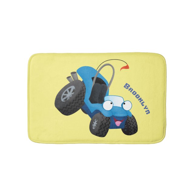 Cute dune buggy off road vehicle cartoon badematte (Vorderseite)