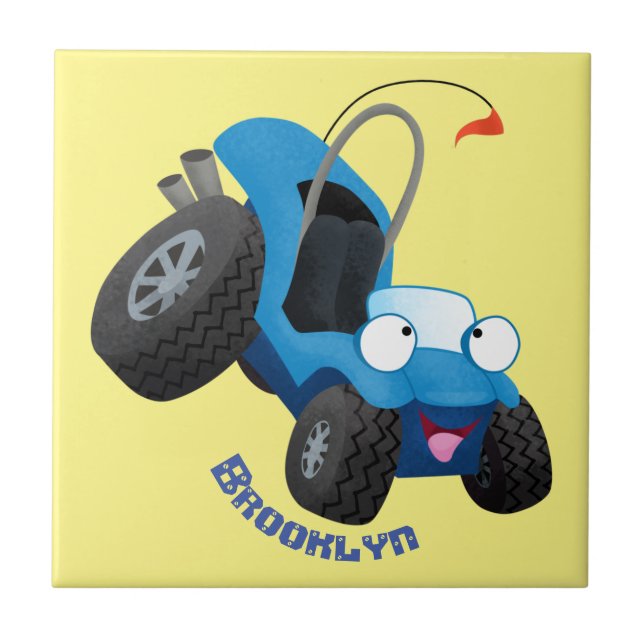 Cute dune buggy off road vehicle cartoon  fliese (Vorderseite)