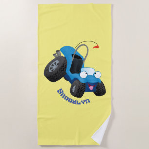 Cute dune buggy off road vehicle cartoon strandtuch