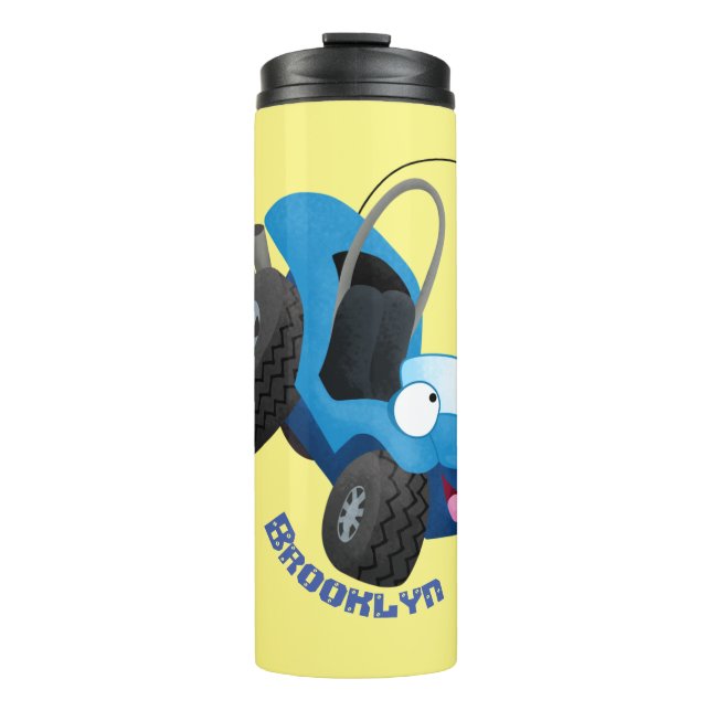Cute dune buggy off road vehicle cartoon  thermosbecher (Vorderseite)
