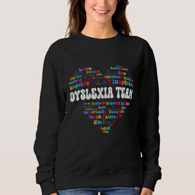 Cute Dyslexia Team Appreciation Week back to schoo Sweatshirt (Vorderseite)