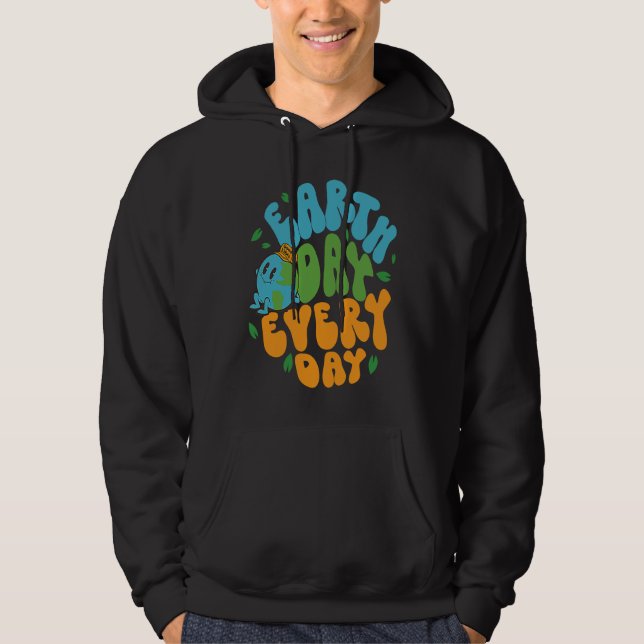 Cute Earth Day Every Day Retro Groovy 53rd Anniver Hoodie (Vorderseite)