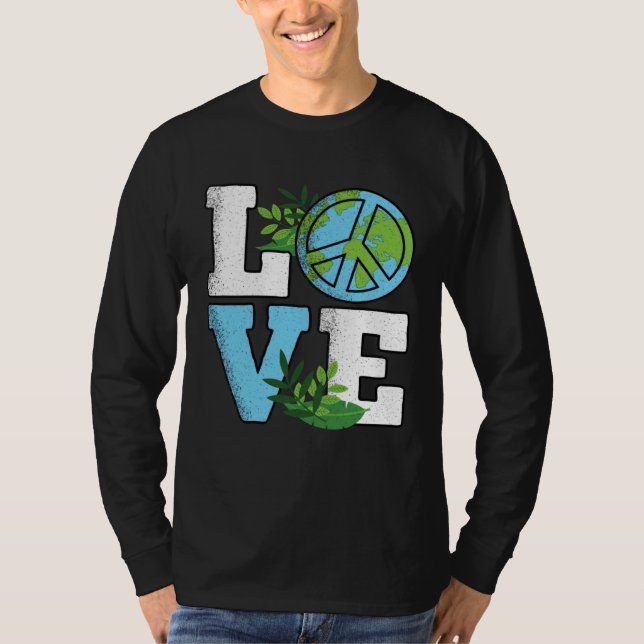 Cute Earth Day Love Planet Nature T-Shirt (Vorderseite)