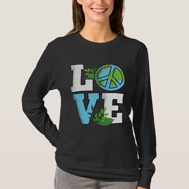 Cute Earth Day Love Planet Nature T-Shirt (Vorderseite)