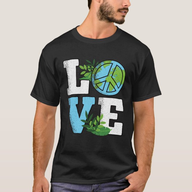 Cute Earth Day Love Planet Nature T-Shirt (Vorderseite)