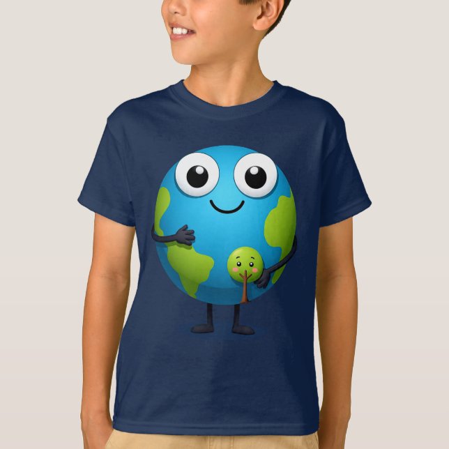 Cute Earth Tree Hugger Tee for Boys Organic (Vorderseite)