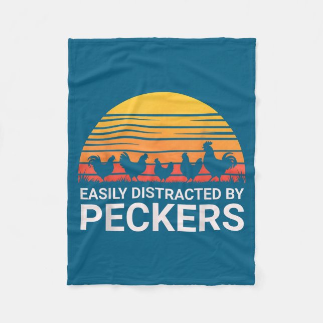 Cute Easily Distracted Peckers Farmer Lover Fleecedecke (Vorderseite)