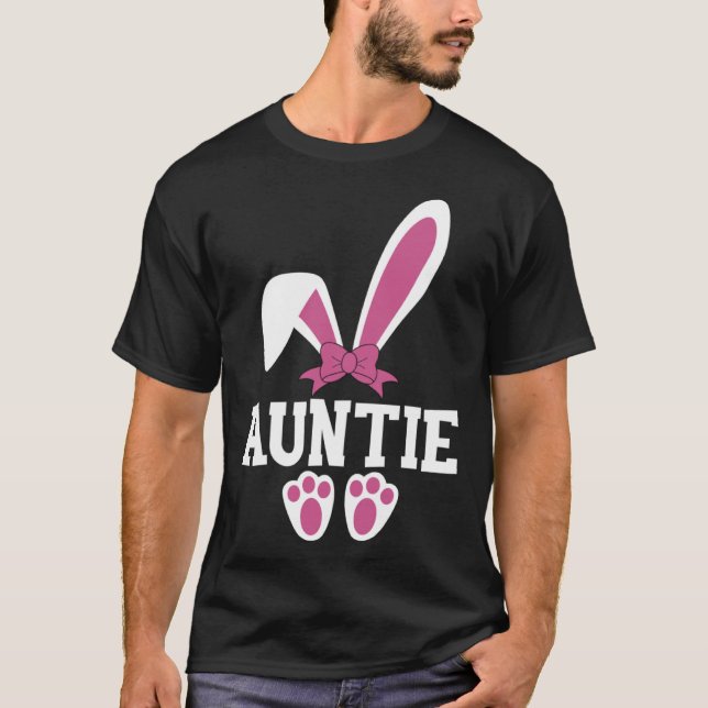 cute Easter aunt auntie bunny rabbit  egg family T-Shirt (Vorderseite)