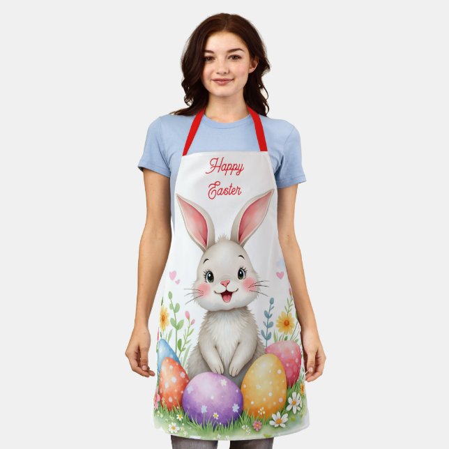 Cute Easter Bunny And Eggs Modern Collection Schürze (Getragen)